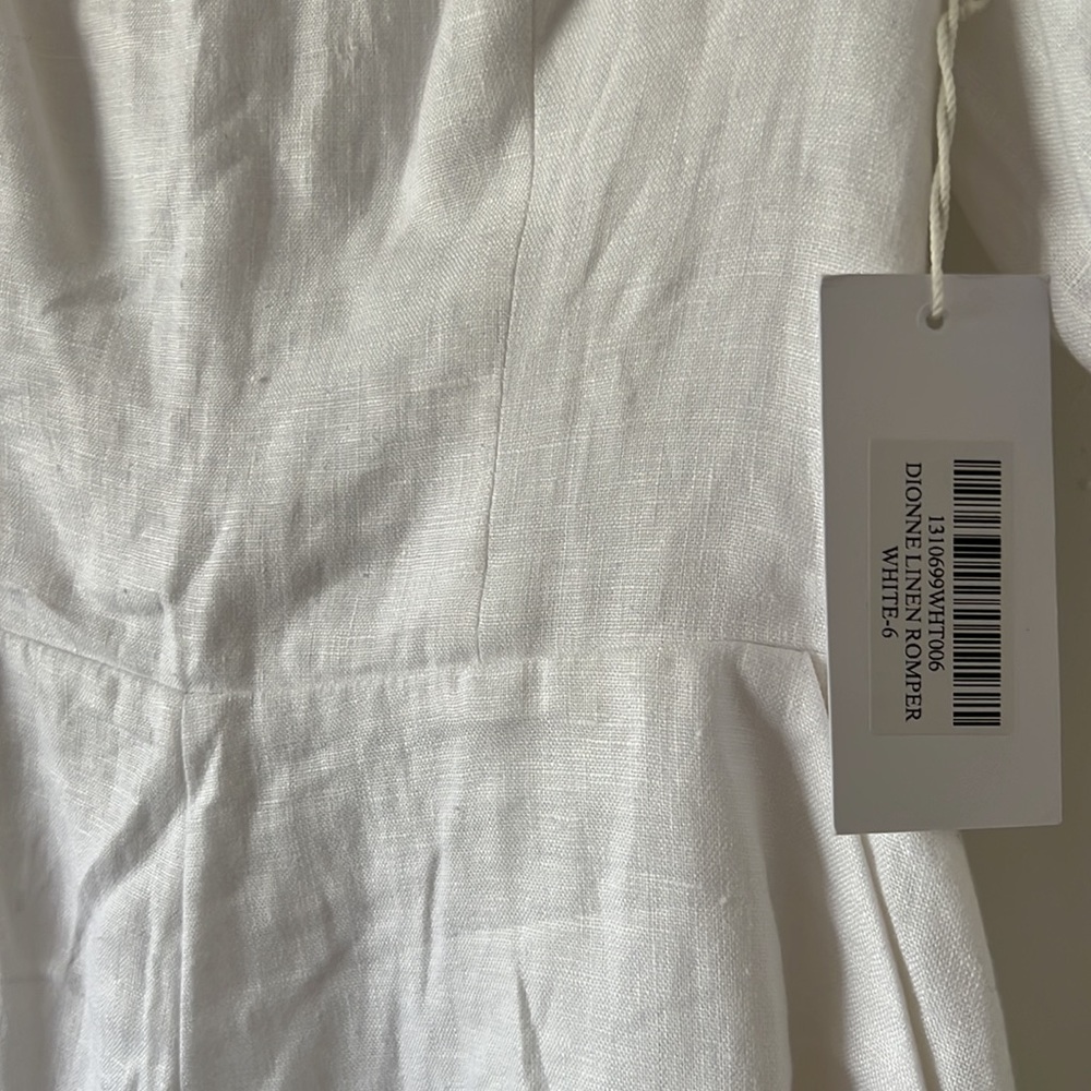 Reformation || Dionne White Linen Romper NWT - Picture 5 of 7